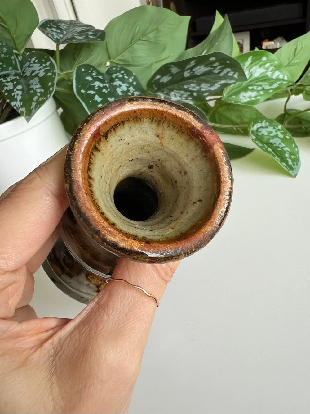 Vintage Handmade Pottery Vase Neutral Decor